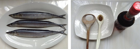 香煎秋刀魚步骤1