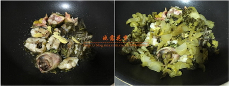 酸菜焖<a href=/shicai/shuichanpin/HuangGuYu/index.html target=_blank><u>黄骨鱼</u></a>步骤5-6