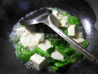 菜芯煮<a href=/shicai/mimian/DouFu/index.html target=_blank><u>豆腐</u></a>