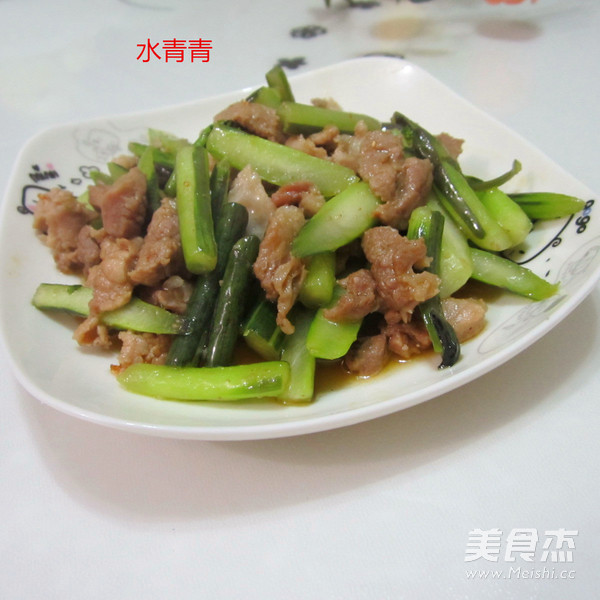 红苔菜炒肉的做法
