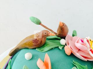 鸟语花香翻糖蛋糕