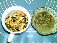 绿菠淡菜汤