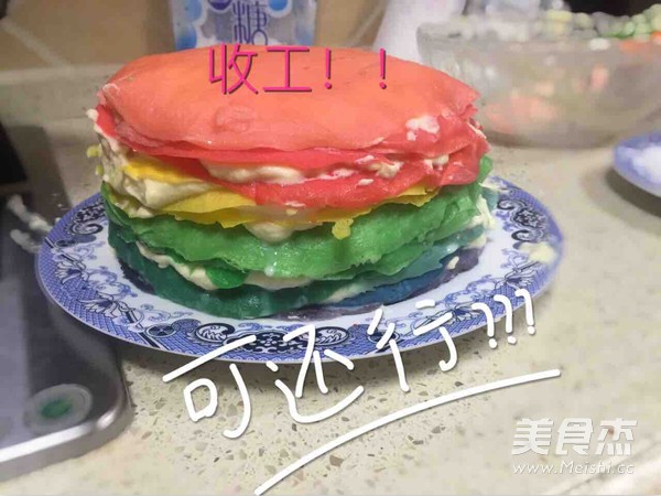 彩虹千层蛋糕-无烤箱无微波炉版的做法